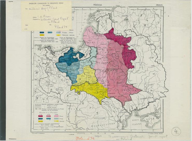 Mapy - Historical Map of Poland - American Commission to Negoti...Prepared by Arctowski Henryk Joint Report on Poland 1918.jpg